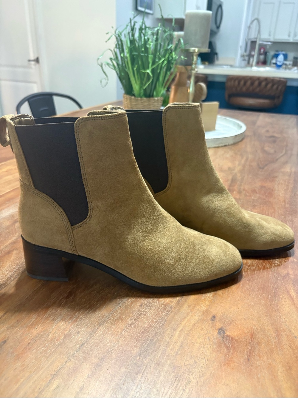 J. Crew Suede Chelsea Booties in Tan
